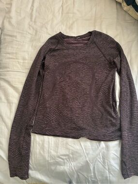 Lululemon Heathered Plum Long Sleeve Performance Tee